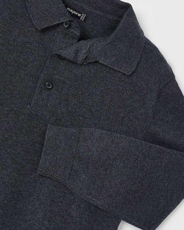 Maglione polo tricot bambino Mayoral grigio scuro Mayoral Grigio
