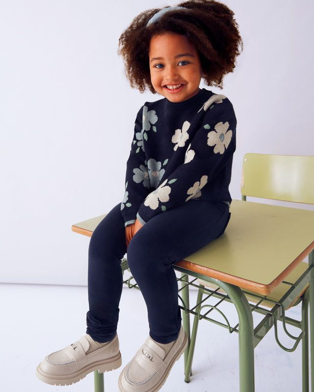 Maglione viscosa jacquard bambina Mayoral blu floreale Mayoral 2 Anni 92cm