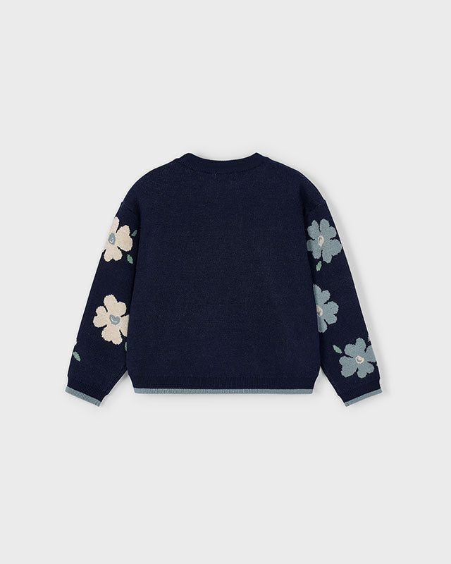 Maglione viscosa jacquard bambina Mayoral blu floreale Mayoral 2 Anni 92cm