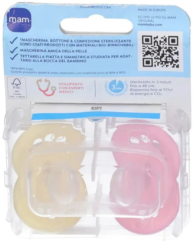 Confezione di succhietti MAM Original Night con sterilizzazione e design sicuro
