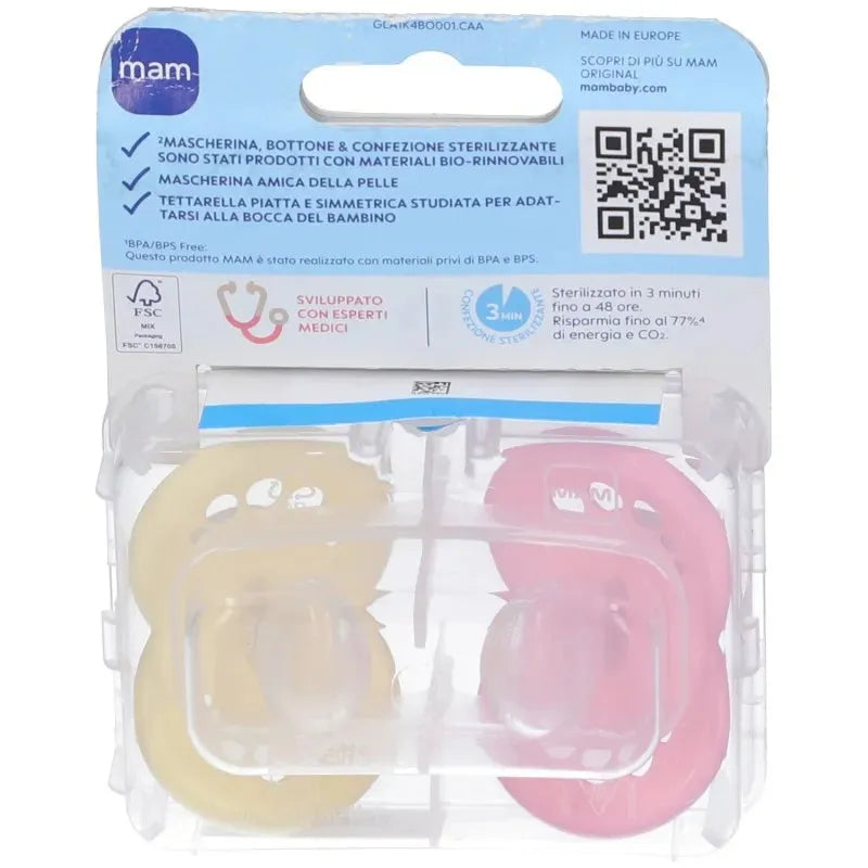 Confezione di succhietti MAM Original Night con sterilizzazione e design sicuro