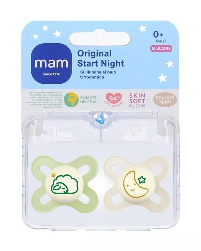 Set 2 ciucci brillano al buio con disegni di luna e nuvola