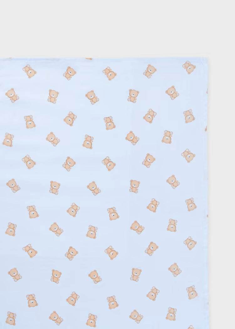 Mussolina grande cm114x114 neonati Mayoral Newborn Orsetti azzurro Mayoral Default Title