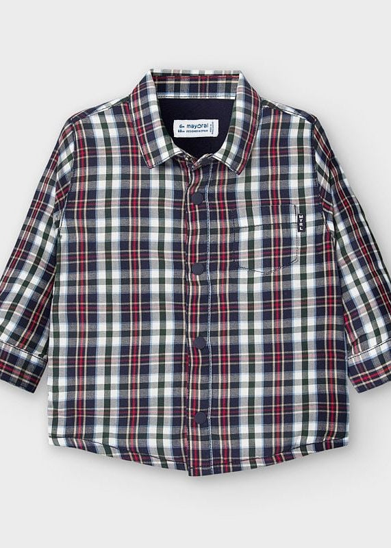 Overshirt foderata neonato Mayoral quadri verde blu rosso - ErreGiModaBimbo