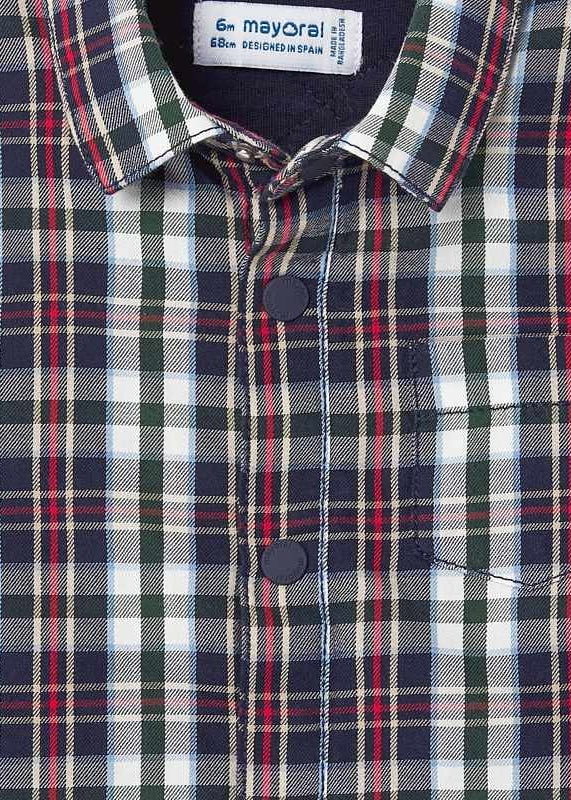 Overshirt foderata neonato Mayoral quadri verde blu rosso - ErreGiModaBimbo