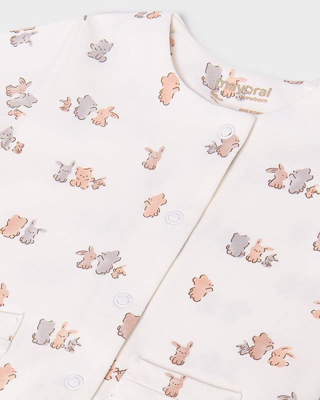 Pagliaccetto 3 pezzi unisex neonati Mayoral Newborn Coniglietti Mayoral Bianco