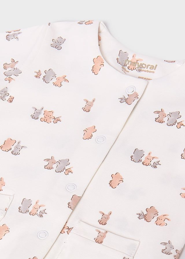 Pagliaccetto 3 pezzi unisex neonati Mayoral Newborn Coniglietti Mayoral Bianco
