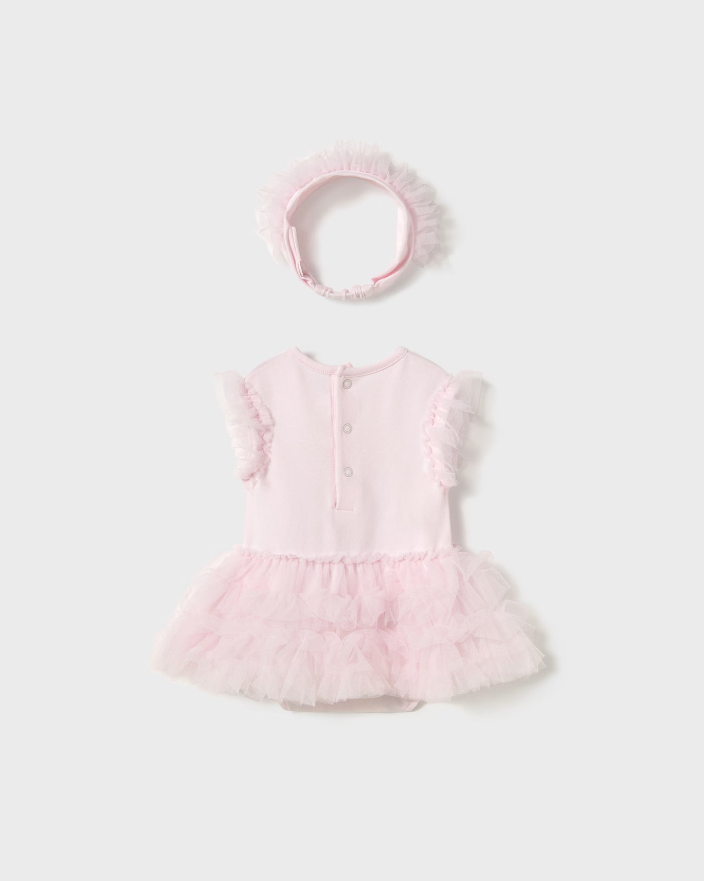 Pagliaccetto body tutù con fascetta neonata Mayoral Newborn fiore rosa Mayoral Rosa