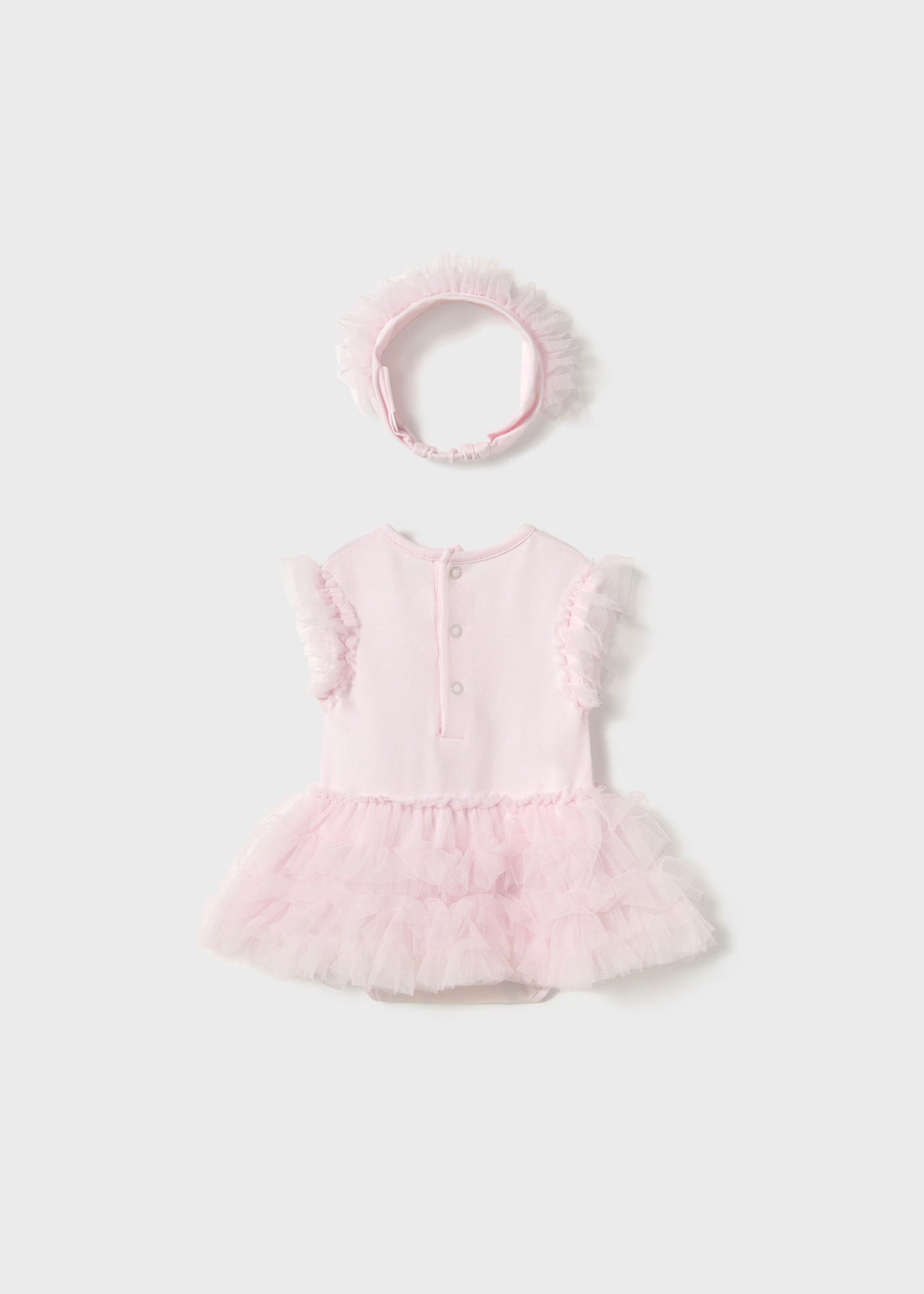 Pagliaccetto body tutù con fascetta neonata Mayoral Newborn fiore rosa Mayoral Rosa