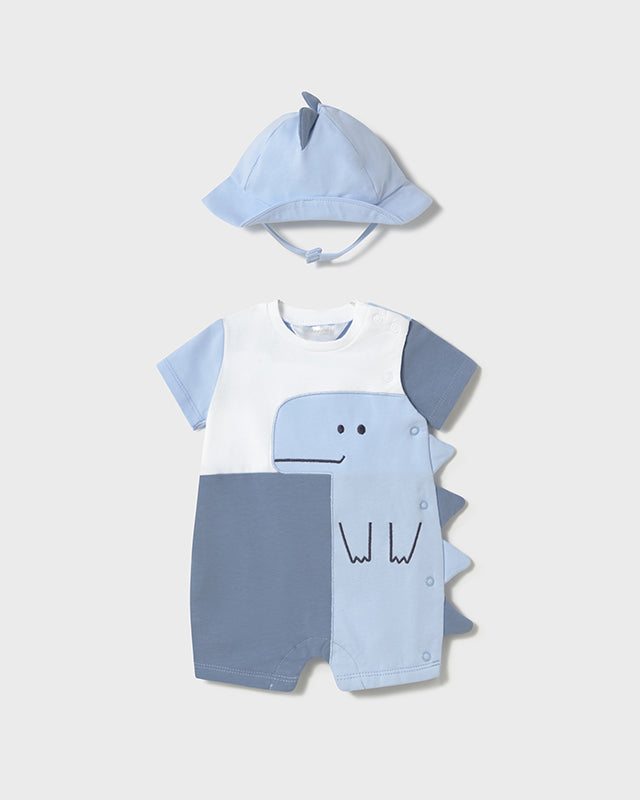 Pagliaccetto cappello neonato Mayoral Newborn dinosauro azzurri Mayoral Azzurro