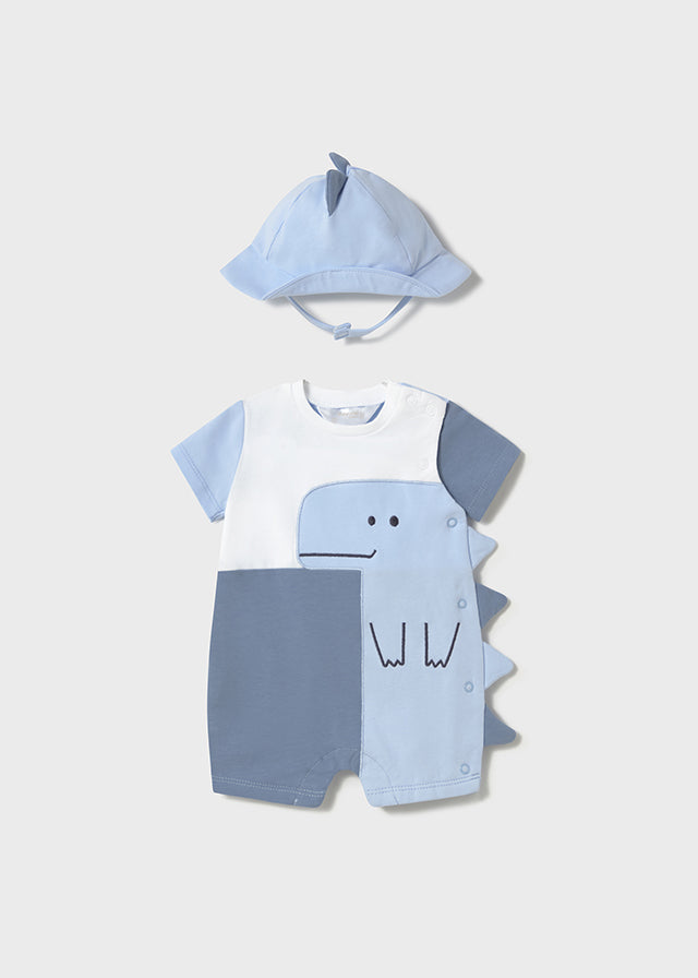 Pagliaccetto cappello neonato Mayoral Newborn dinosauro azzurri Mayoral Azzurro