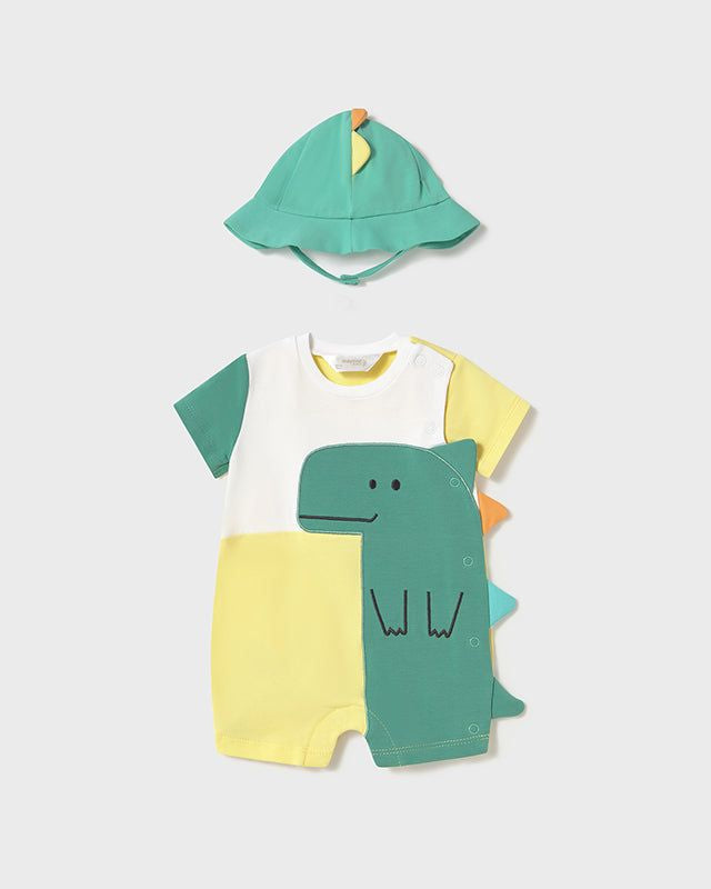 Pagliaccetto cappello neonato Mayoral Newborn dinosauro verde e giallo Mayoral Verde