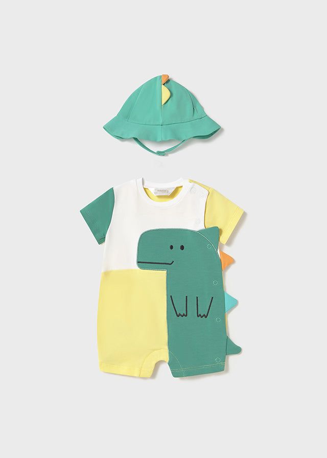 Pagliaccetto cappello neonato Mayoral Newborn dinosauro verde e giallo Mayoral Verde