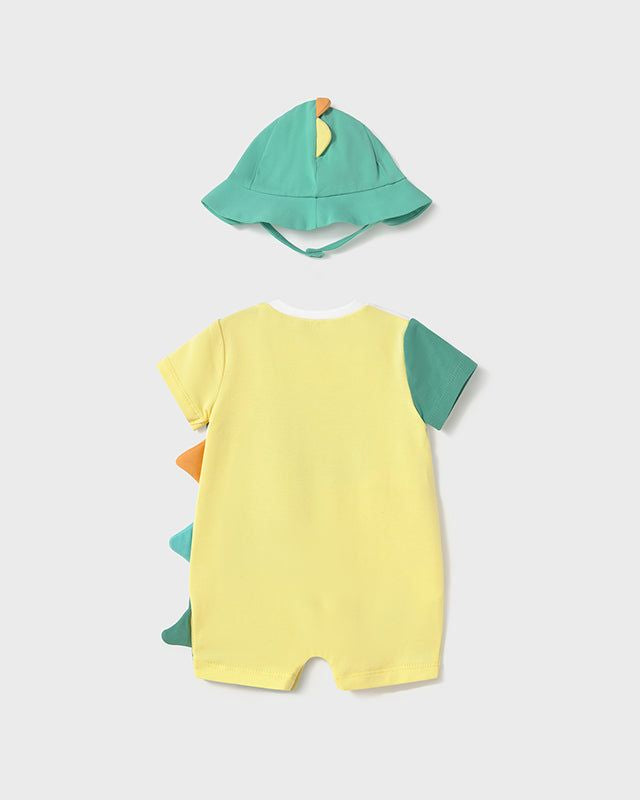 Pagliaccetto cappello neonato Mayoral Newborn dinosauro verde e giallo Mayoral Verde
