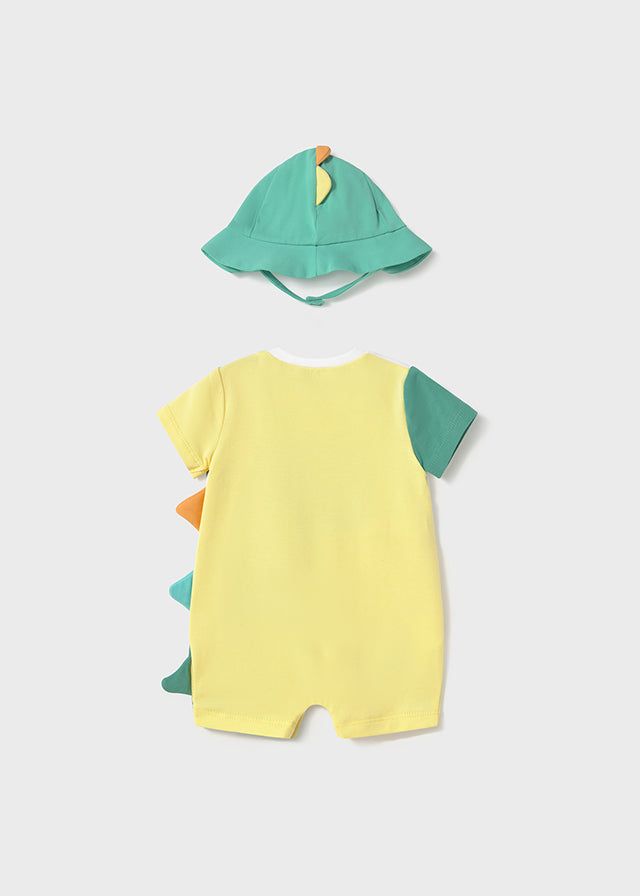 Pagliaccetto cappello neonato Mayoral Newborn dinosauro verde e giallo Mayoral Verde