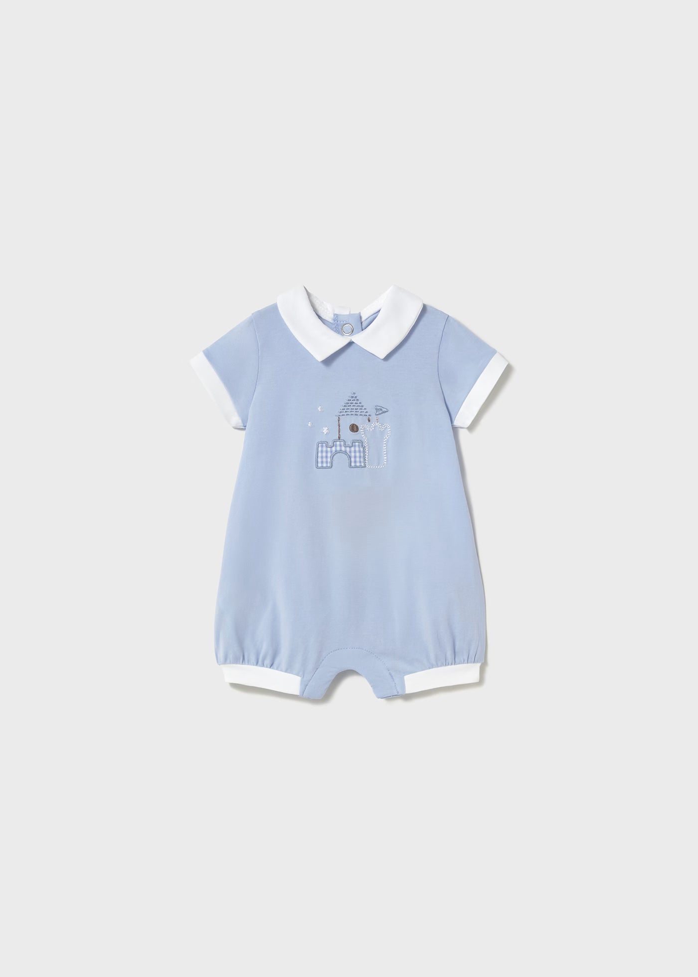 Pagliaccetto ricamo castello neonato Mayoral Newborn azzurro Mayoral Azzurro