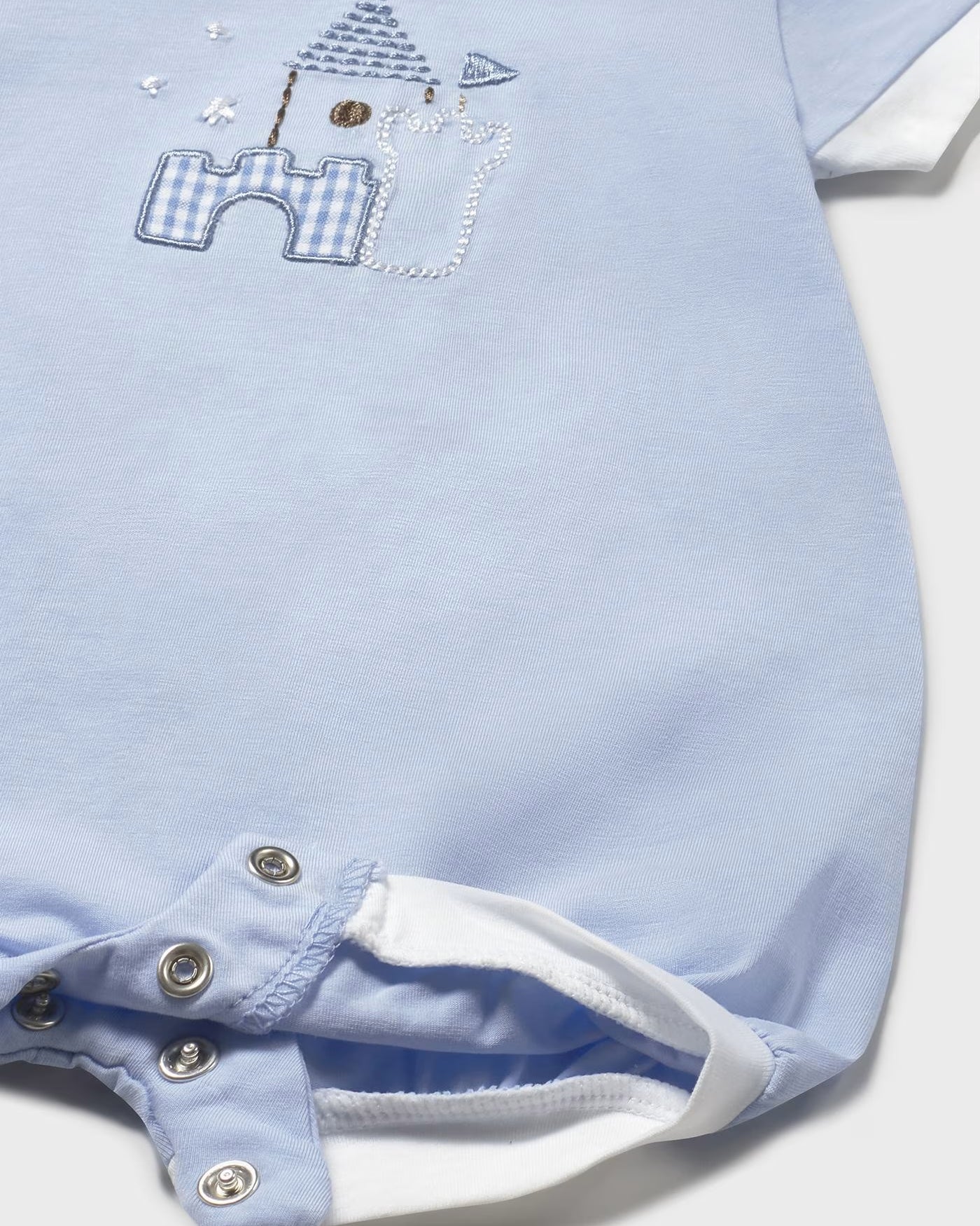 Pagliaccetto ricamo castello neonato Mayoral Newborn azzurro Mayoral Azzurro