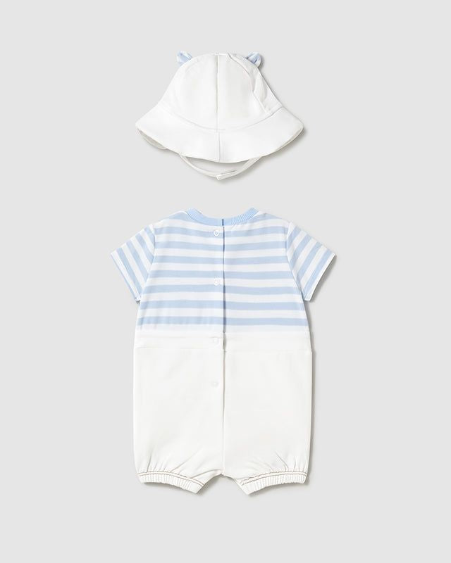 Pagliaccetto con cappello neonato Mayoral Newborn Orsetto azzurro Mayoral Azzurro