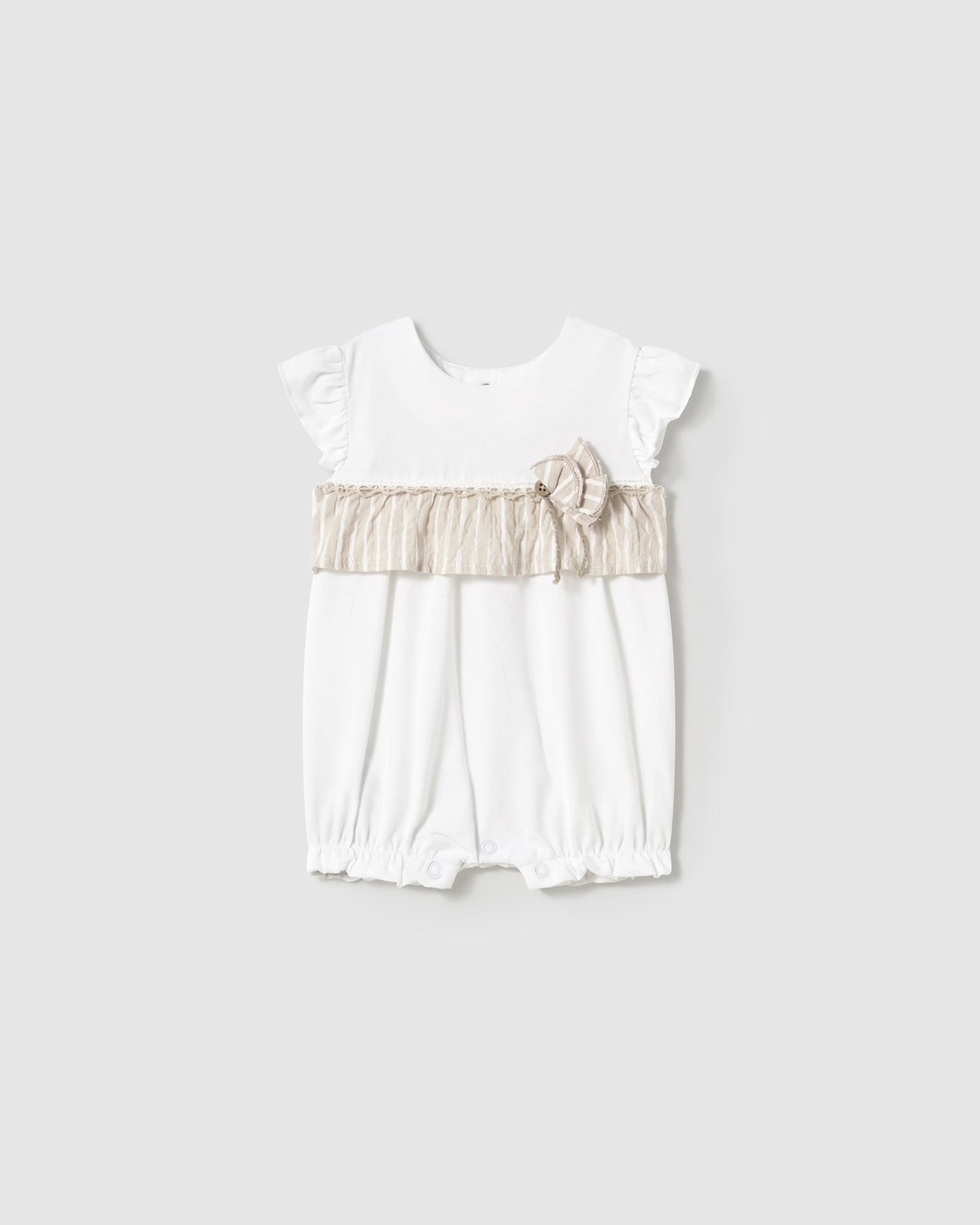 Pagliaccetto dettagli righe neonata Mayoral Newborn bianco Mayoral Bianco