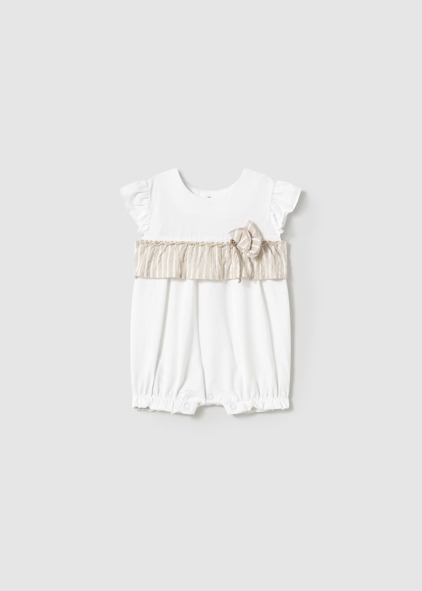 Pagliaccetto dettagli righe neonata Mayoral Newborn bianco Mayoral Bianco