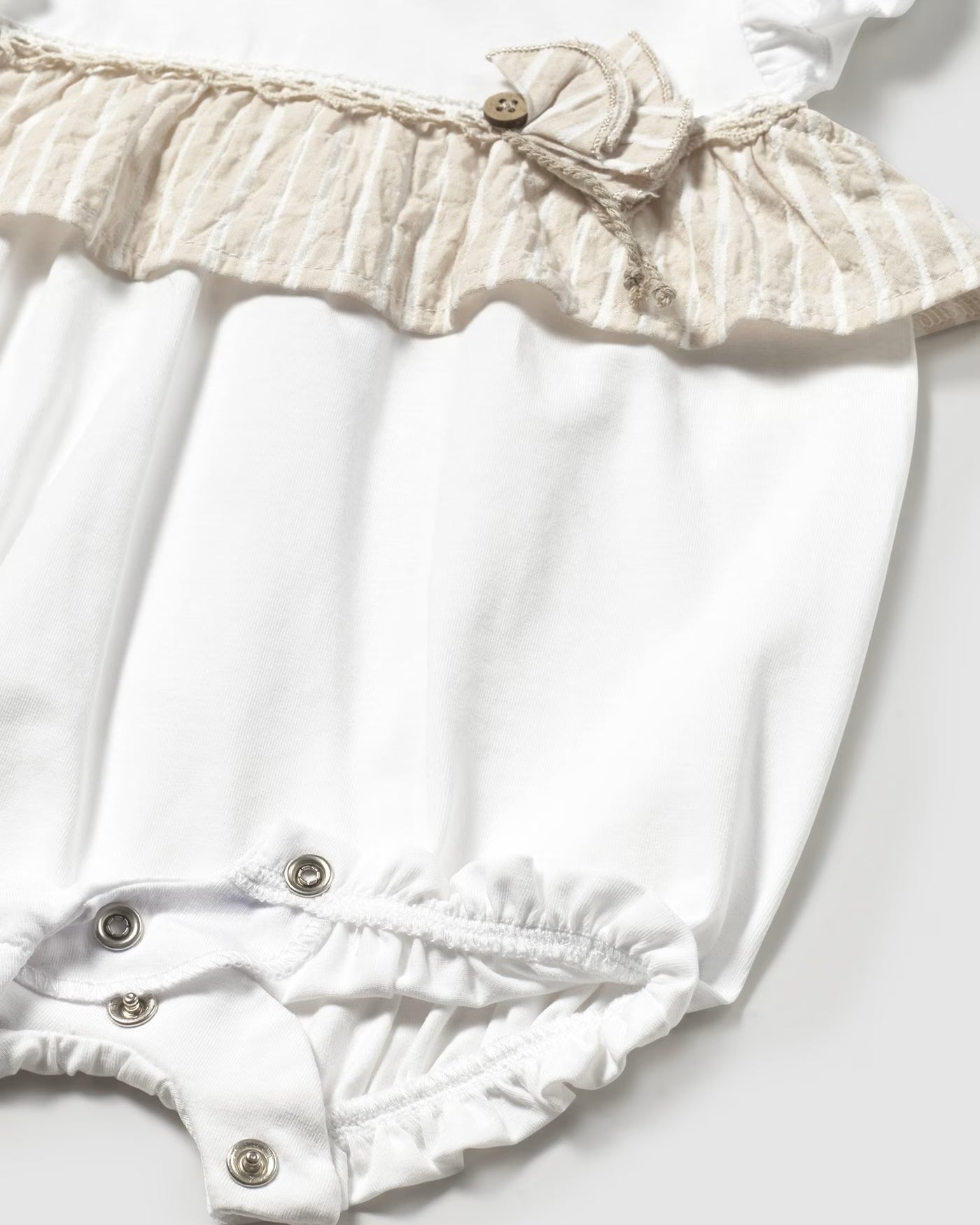 Pagliaccetto dettagli righe neonata Mayoral Newborn bianco Mayoral Bianco