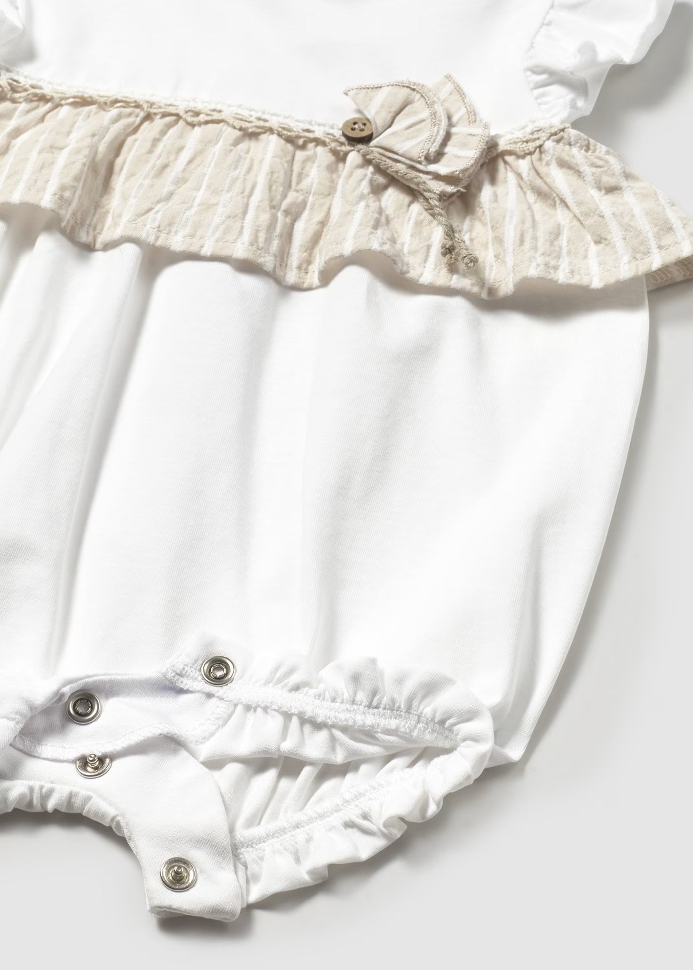 Pagliaccetto dettagli righe neonata Mayoral Newborn bianco Mayoral Bianco
