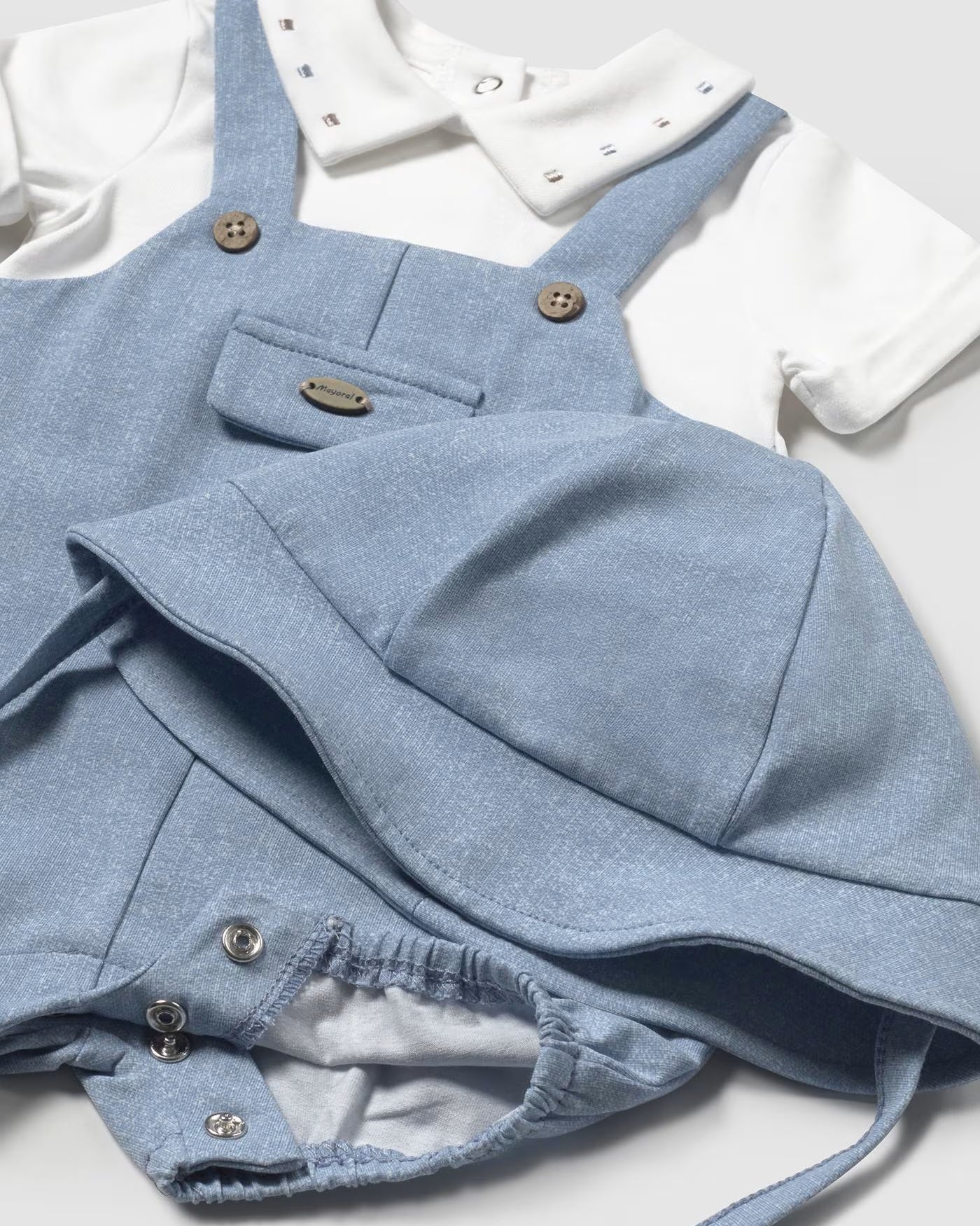 Pagliaccetto finta salopette con cappello neonato Mayoral Newborn blu riviera Mayoral 0-1 Mesi 55cm