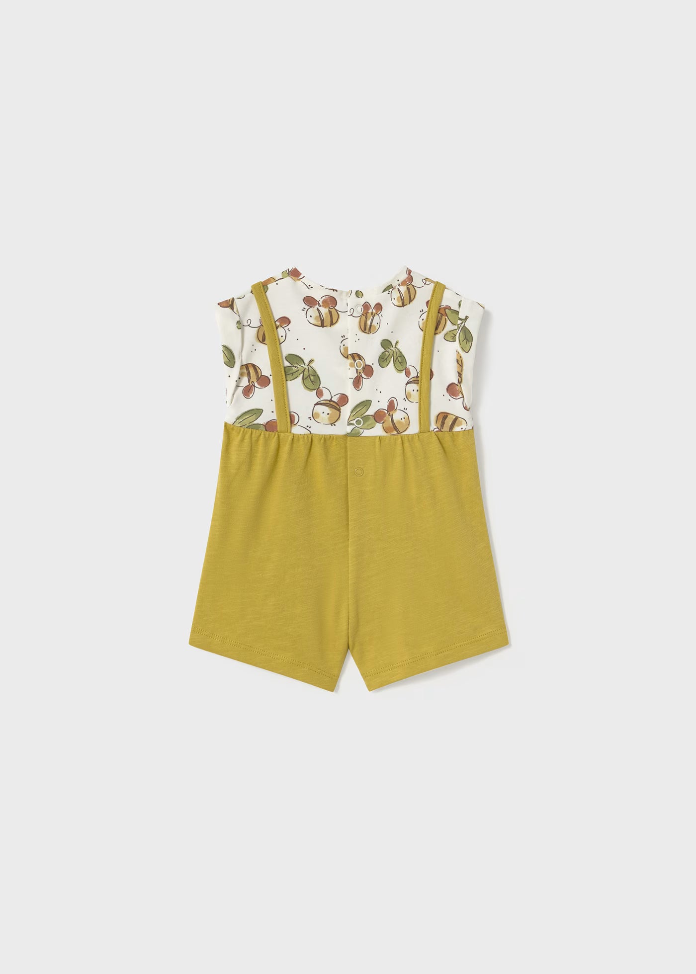 Pagliaccetto finta salopette neonata Mayoral Newborn Api oliva Mayoral Oliva