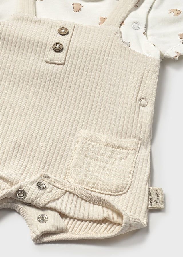 Pagliaccetto finta salopette unisex neonati Mayoral Newborn coniglietti Mayoral Beige