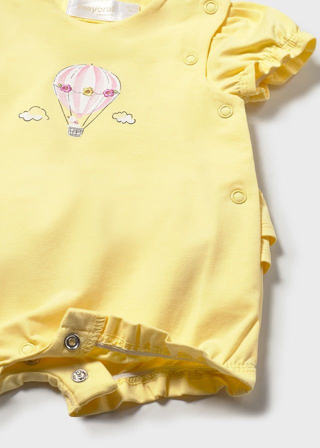 Pagliaccetto fresco cotone neonata Mayoral Newborn mongolfiere giallo o bianco Mayoral 0-1 Mesi 55cm