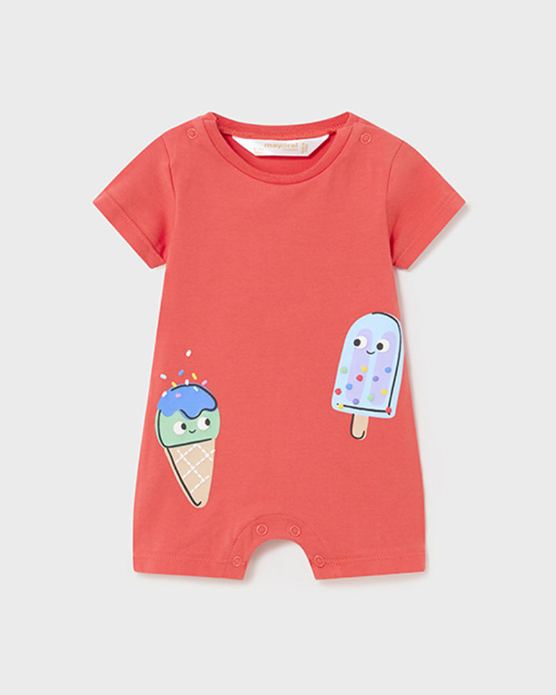 Pagliaccetto fresco cotone neonato Mayoral Newborn stampa Gelato Mayoral Celeste