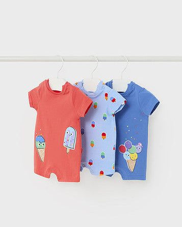Pagliaccetto fresco cotone neonato Mayoral Newborn stampa Gelato Mayoral Celeste