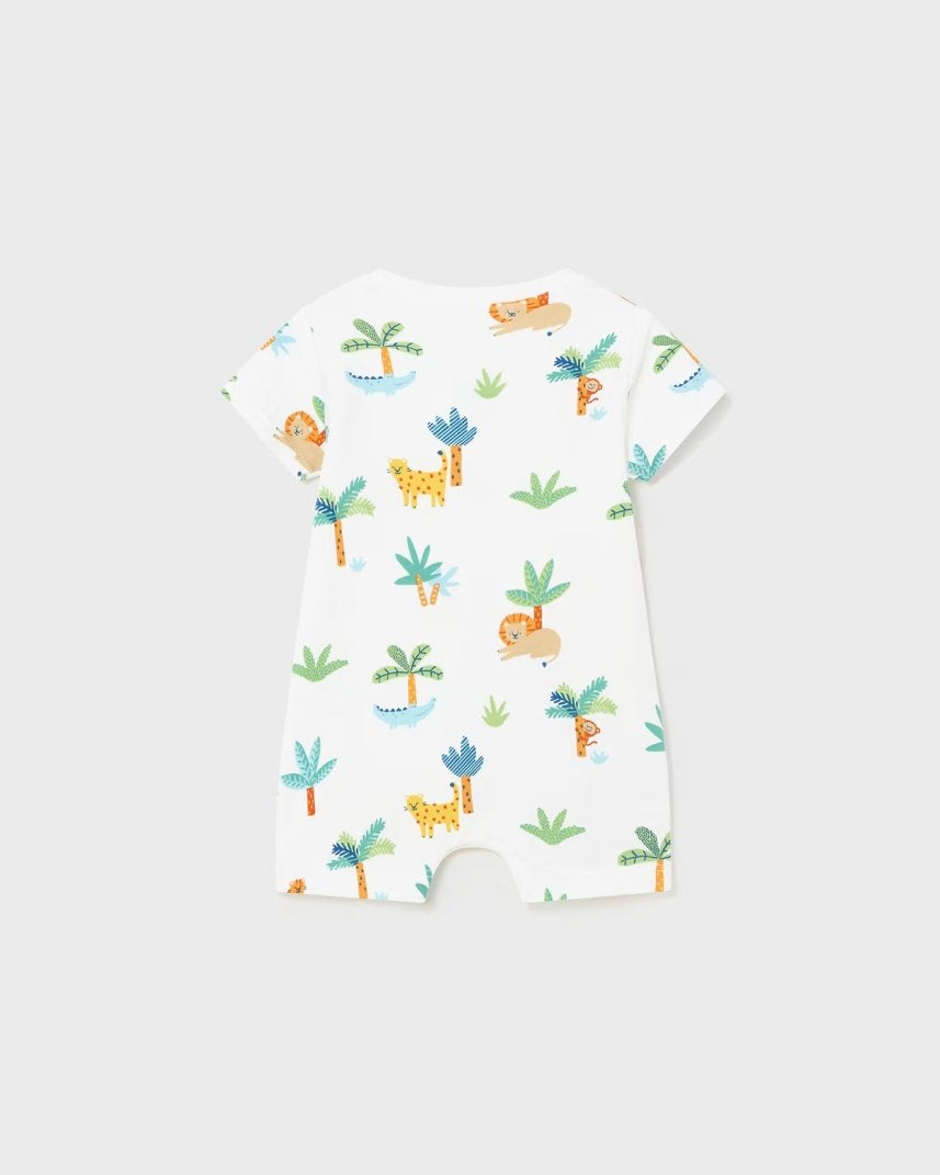 Pagliaccetto fresco cotone neonato Mayoral Newborn stampa Safari Mayoral Celeste