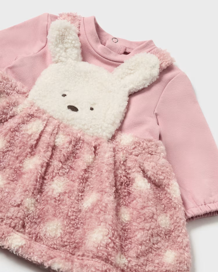 Vestito a pagliaccetto gonna teddy neonata Mayoral Newborn Rosa Mayoral Rosato