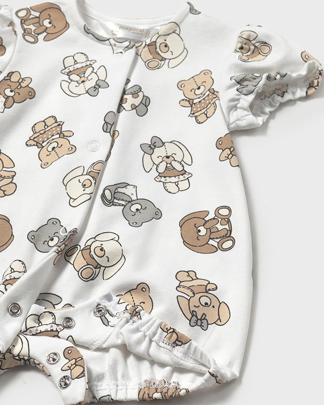 Pagliaccetto neonata Mayoral Newborn grafica orsetti bianco Mayoral Bianco