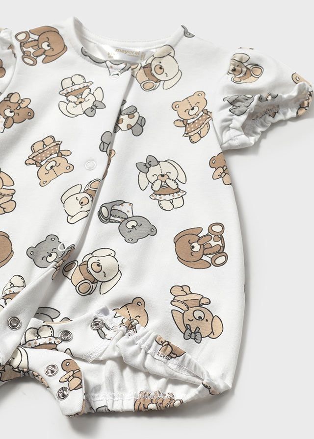 Pagliaccetto neonata Mayoral Newborn grafica orsetti bianco Mayoral Bianco