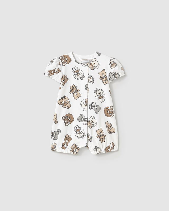 Pagliaccetto neonata Mayoral Newborn grafica orsetti bianco Mayoral Bianco