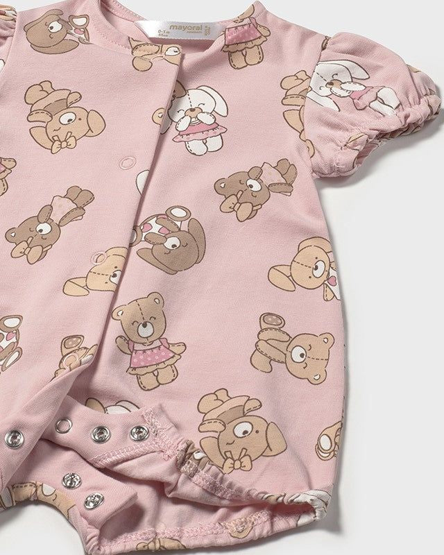 Pagliaccetto neonata Mayoral Newborn grafica orsetti rosa Mayoral Rosa