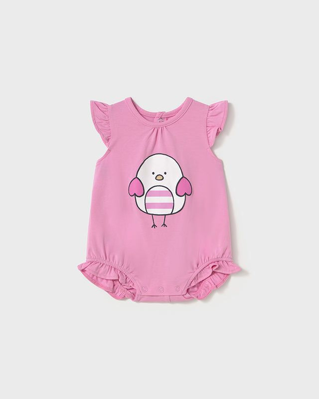 Pagliaccetto neonata Mayoral Newborn uccellini rosa tulipano Mayoral Tinta unita