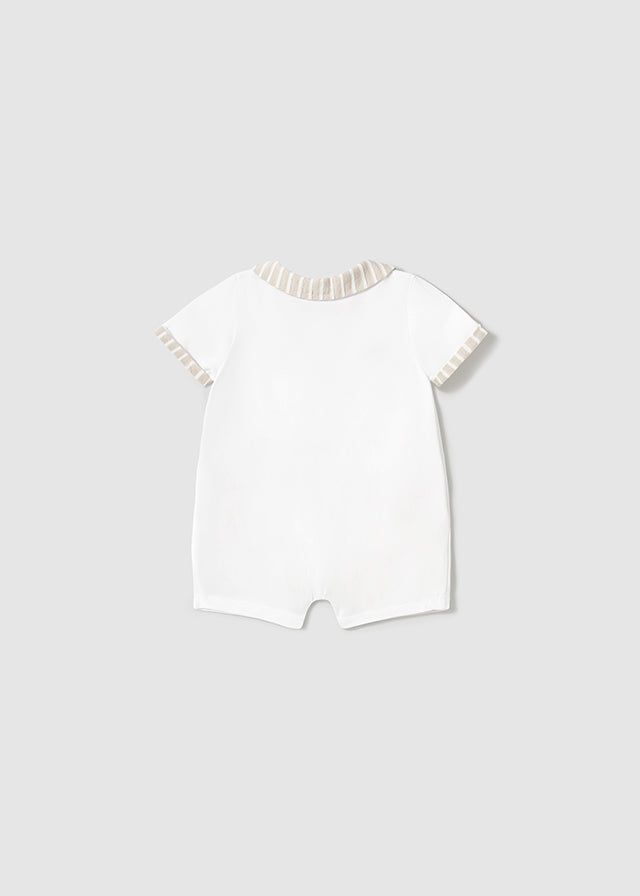 Pagliaccetto neonato Mayoral Newborn bianco e beige Mayoral Bianco