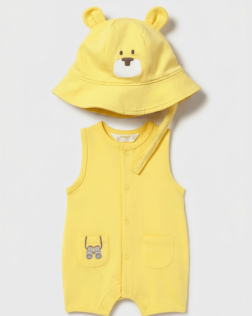 Pagliaccetto smanicato con cappello neonato Mayoral Newborn giallo Mayoral 0-1 Mesi 55cm