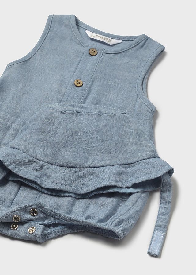 Pagliaccetto smanicato con cappello neonato Mayoral Newborn jeans Mayoral Azzurro