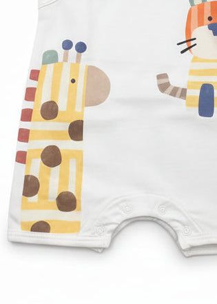 Pagliaccetto smanicato neonato Mayoral Newborn safari bianco Mayoral 0-1 Mesi 55cm