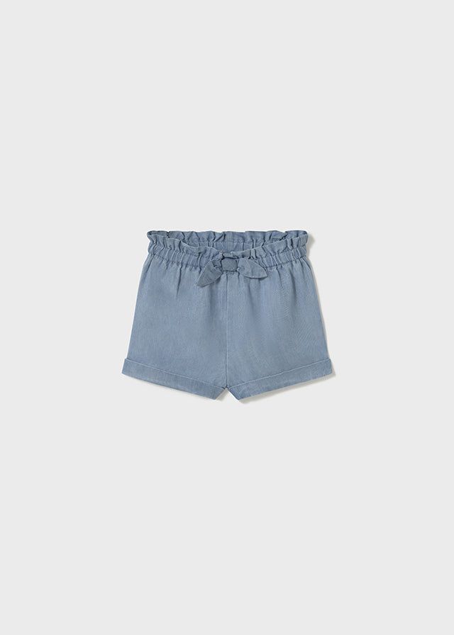 Pantaloncini fiocco neonata Mayoral Newborn blu jeans Mayoral Blu