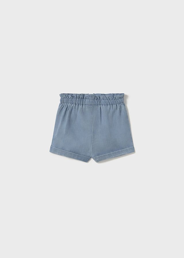 Pantaloncini fiocco neonata Mayoral Newborn blu jeans Mayoral Blu