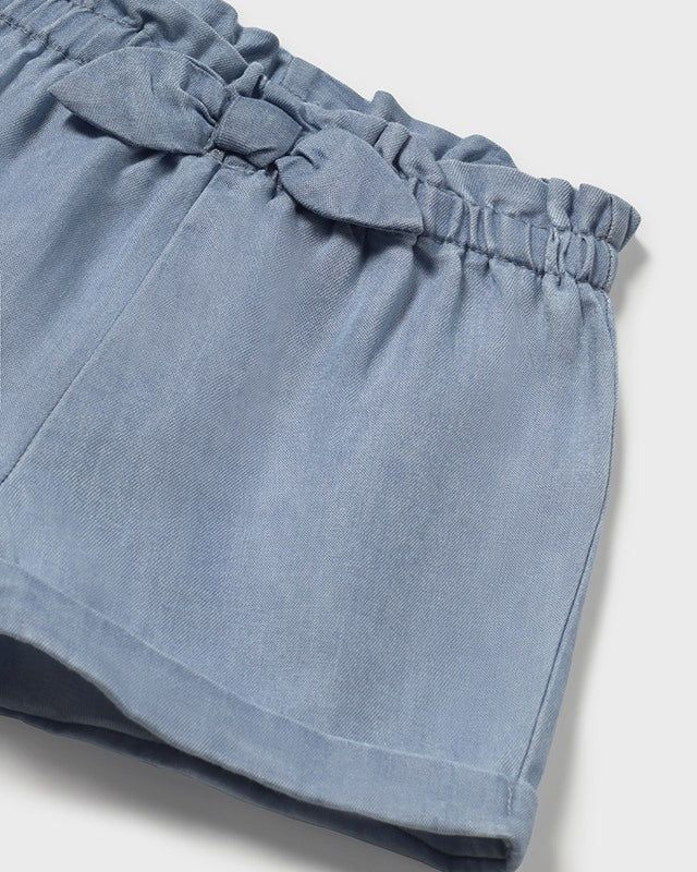Pantaloncini fiocco neonata Mayoral Newborn blu jeans Mayoral Blu