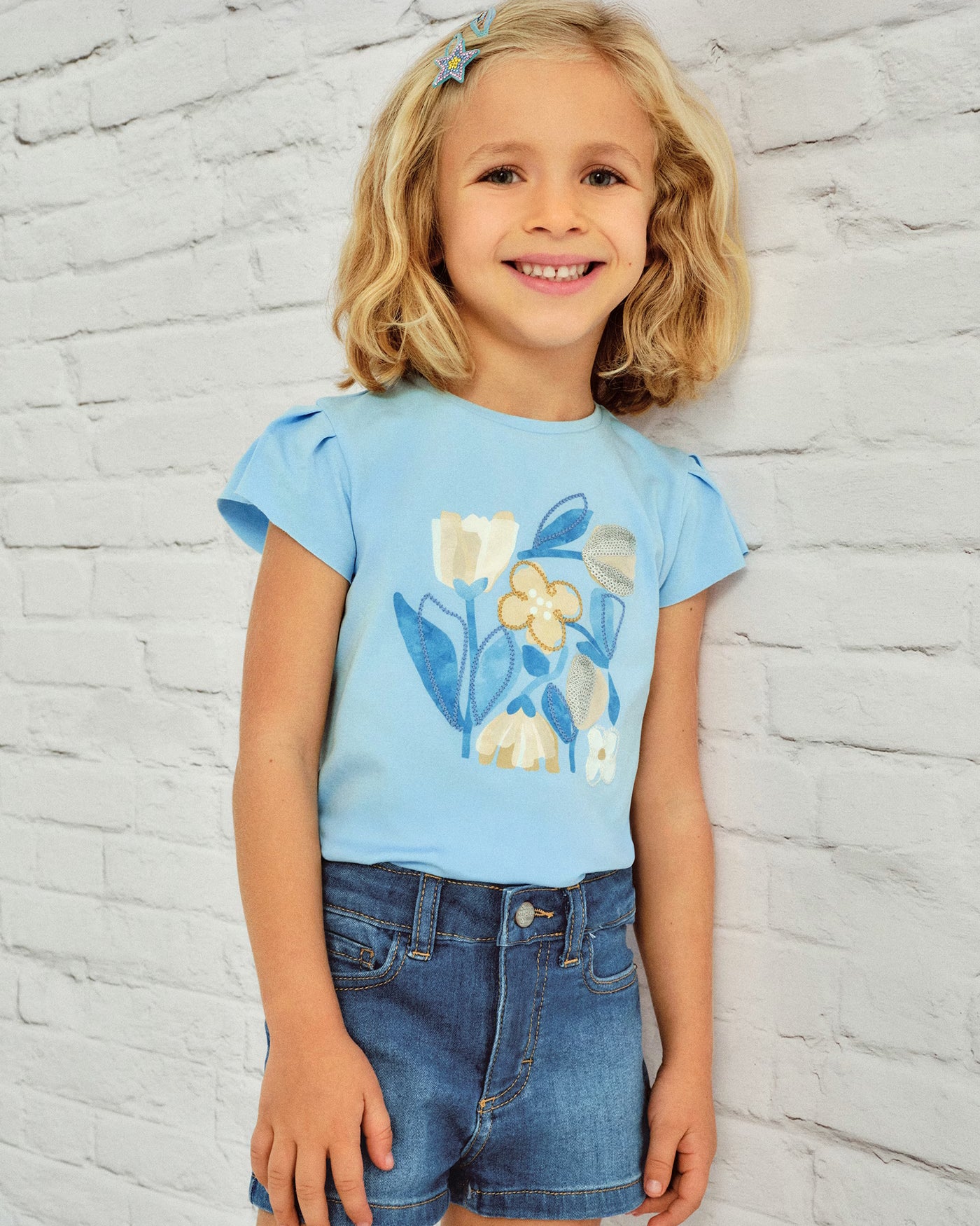 Pantaloncino bambina Mayoral blu jeans Mayoral 2 Anni 92cm