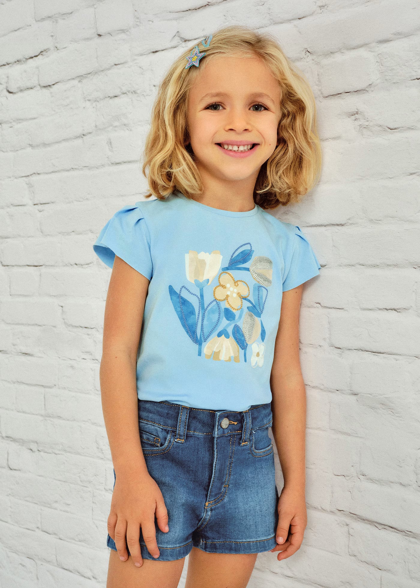 Pantaloncino bambina Mayoral blu jeans Mayoral 2 Anni 92cm