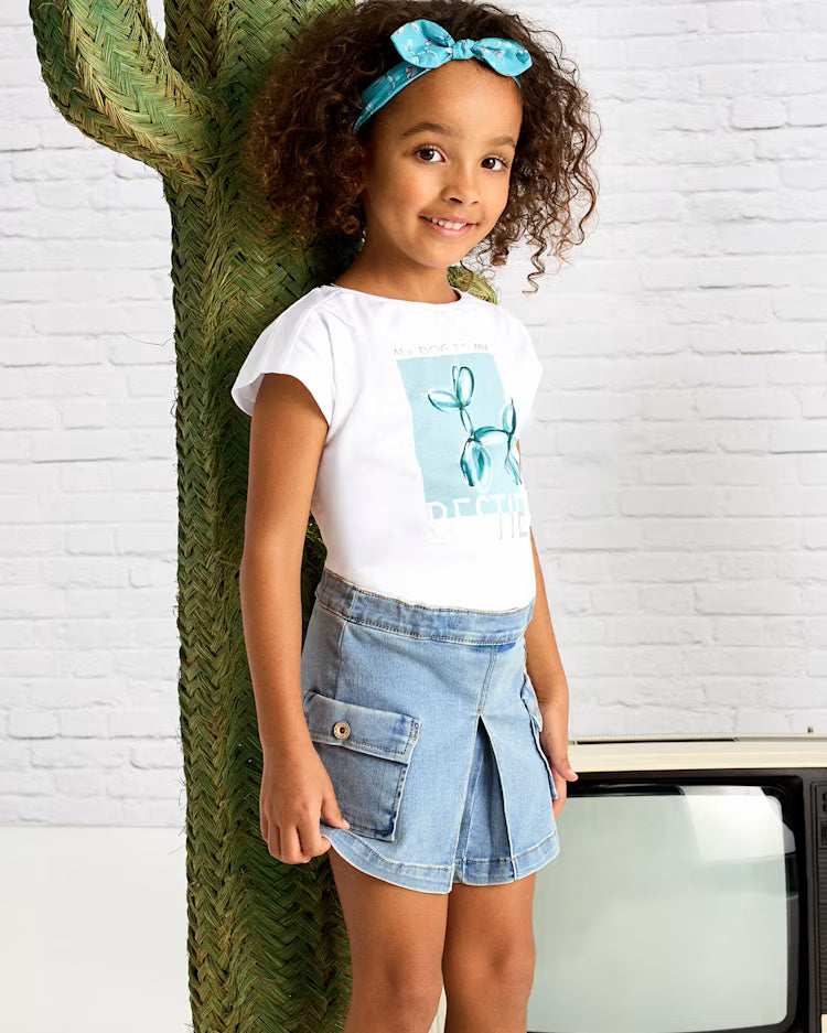 Pantaloncino cargo bambina Mayoral jeans chiaro Mayoral Jeans