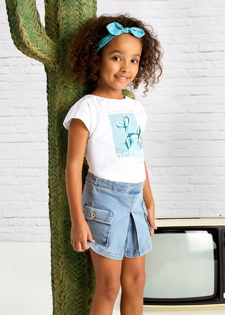 Pantaloncino cargo bambina Mayoral jeans chiaro Mayoral Jeans